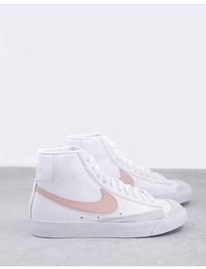 Nike - Blazer Mid - Sneakers alte bianche e rosa-Bianco