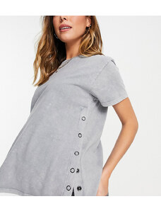 ASOS Maternity - Nursing ASOS DESIGN Maternity - T-shirt per l'allattamento con bottoni a pressione laterali color antracite-Grigio