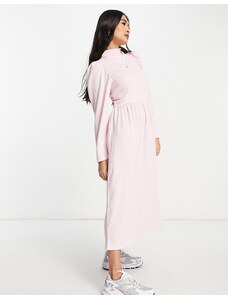 Selected Femme - Vestito lungo con maniche oversize, colore rosa