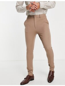 ASOS DESIGN - Pantaloni super skinny eleganti, colore pietra chiaro-Neutro