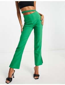 4th & Reckless - Pantaloni con dettaglio con elastico in vita colore verde in coordinato