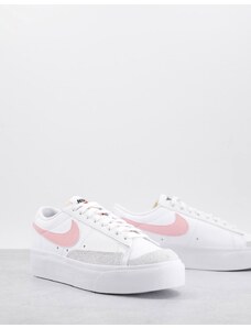 Nike - Blazer - Sneakers basse con plateau bianche e rosa-Bianco