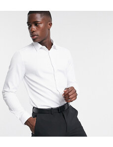 ASOS DESIGN Premium - Camicia skinny in rasatello bianco