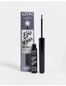 NYX Professional Makeup - Eyeliner liquido metallizzato Epic Wear - Gunmetal-Argento