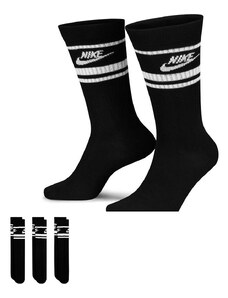 Nike Essential - Confezione da 3 paia di calzini bianchi e neri-Nero
