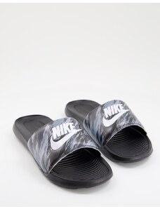 Nike - Victori One - Sliders con stampa effetto marmo-Nero