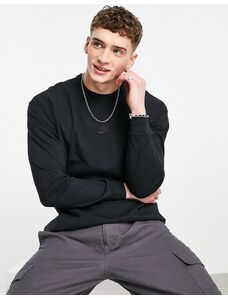 Nike - Premium Essentials - T-shirt oversize pesante nera a maniche lunghe-Nero