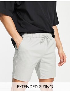 ASOS DESIGN - Pantaloncini chino slim grigio chiaro lunghezza media