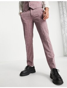 ASOS DESIGN Wedding - Pantaloni slim color ruggine crosshatch-Rosso