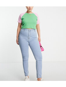 Don't Think Twice Plus - Chloe - Jeans skinny elasticizzati a vita alta stile disco lavaggio azzurro-Blu