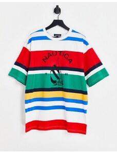 Nautica Competition Nautica - Archive Tuttle - T-shirt oversize a righe multicolore