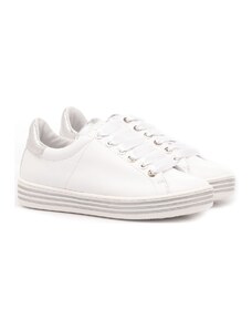 Ciao Sneakers Bambina Pelle Bianco-Argento 3732