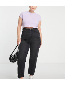 Don't Think Twice Plus - Emma - Mom jeans a vita molto alta, colore nero slavato