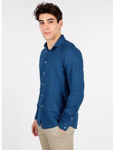 B-style Camicia In Cotone Blu Classiche Uomo Taglia L