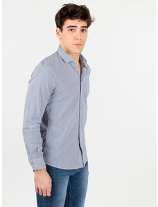 B-style Camicia In Cotone a Righe Blu Classiche Uomo Taglia L
