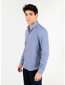 B-style Camicia a Quadri In Cotone Blu Classiche Uomo Taglia S