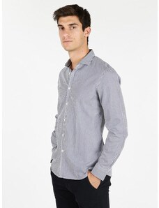 B-style Camicia a Righe In Cotone Classiche Uomo Blu Taglia L