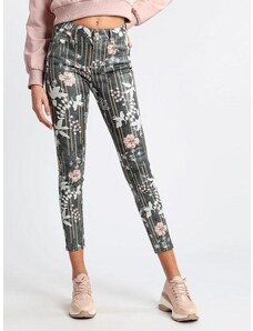Solada Pantaloni Slim Fit Con Stampa Floreale Casual Donna Multicolore Taglia M