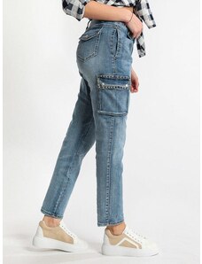 Solada Jeans Con Tasche Laterali e Borchie Regular Fit Donna Taglia S
