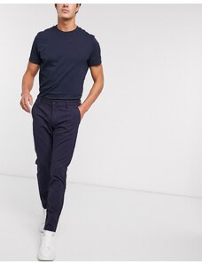 Only & Sons - Pantaloni stretch eleganti blu navy gessato