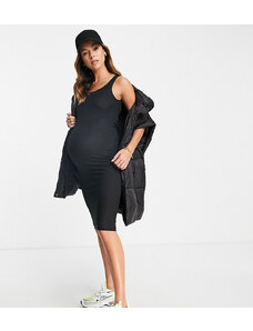 Flounce London Maternity - Vestito midi nero a coste