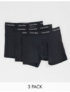 Calvin Klein - Confezione da 3 boxer neri con fascia in vita con logo-Nero