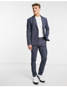 New Look - Pantaloni da abito skinny a quadri blu