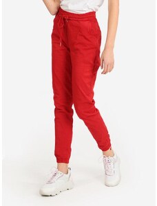 Solada Pantaloni Jogger In Cotone Con Polsino Casual Donna Rosso Taglia Unica