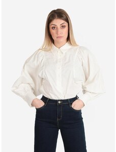 Lumina Camicia Donna In Cotone Con Maniche a Palloncino Bianco Taglia Unica