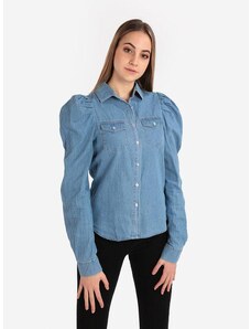 Solada Camicia Donna In Jeans Con Maniche a Sbuffo Taglia L