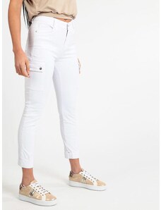 Solada Pantaloni Donna Con Tasconi Casual Bianco Taglia S
