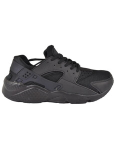 Malu Shoes Sneakers uomo tessuto total black nero ginnico comfort ultraleggero antiscivolo