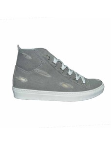 Malu Shoes Sneakers uomo scarpe jeans grigio strappi stringata made in italy