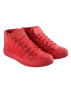 Made in Italy Sneakers Alta Modello Balen in pelle piramide rosso
