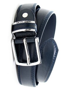 Malu Shoes Cinta Uomo in Ecopelle H3,5cm Tinta Unita Blu Con Fibbia in Metallo Cintura Ecopelle Regolabile