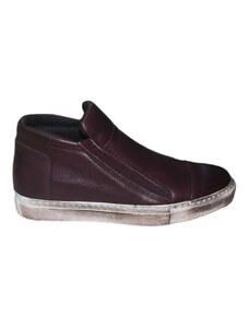 Malu Shoes scarpe uomo sneakers bordeaux vera pelle fondo sporcato comfort made in italy