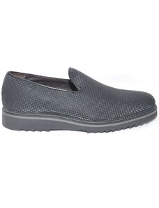 Malu Shoes Scarpe mocassino pelle piramide nero lucido abrasivato fondo nero righo grigio squaletto comfort made in italy