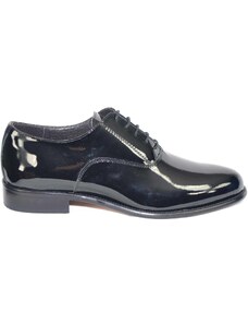 Malu Shoes Scarpe calzature business man eleganti colore nero vernice vera pelle made in italy fondo in vero cuoio art 018 MP