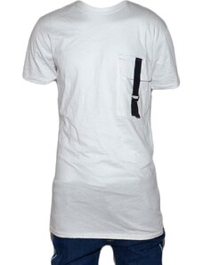 Malu Shoes T-shirt uomo maglietta made in italy collo rotondo e maniche corte con design nero taschino e accessorio cucito moda