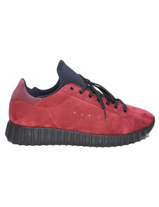 Malu Shoes Sneakers bassa uomo art.0022 in camoscio bordeaux made in italy fondo running nero antiscivolo moda comfort