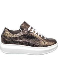 Malu Shoes sneakers scarpe donna sportivo ginnico vera pelle made in italy bronzo bottolato moda glamour