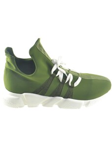 scarpe uomo sneakers bassa in tessuto calzino lycra verde made in italy moda giovanile primavera estate