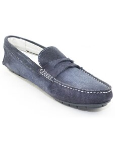 Malu Shoes mocassino car shoes uomo blu scuro comfort man casual made in italy vera pelle fondo antiscivolo moda estiva glamour