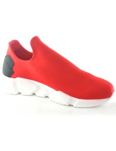 Malu Shoes Scarpe uomo calzino lycra rosso fondo bianco antistatica e antiscivolo made in italy moda comfort