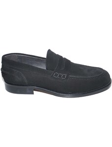 Malu Shoes Scarpe uomo mocassini inglese college vera pelle scamosciata nero made in italy fondo cuoio genuine leather