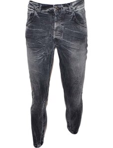 Malu Shoes Jeans uomo nero denim lavaggio graduale slim fit a cavallo basso 4 tasche moda cross elasticizzato tendenza
