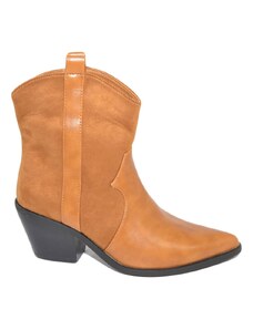 Malu Shoes Stivaletti camperos donna cuoio texano tacco western 5 cm comodo a punta con zip pelle e camoscio moda