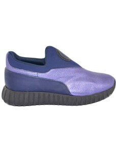 Malu Shoes Scarpe uomo calzino lycra blu fondo nero running ondulato bicolore fluo in punta made in italy moda comfort