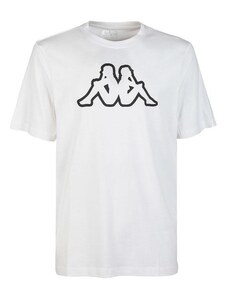 Kappa T-shirt Girocollo Con Stampa Disegno Uomo Bianco Taglia Xxl