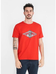 Bear T-shirt Uomo In Cotone Organico Rosso Taglia L